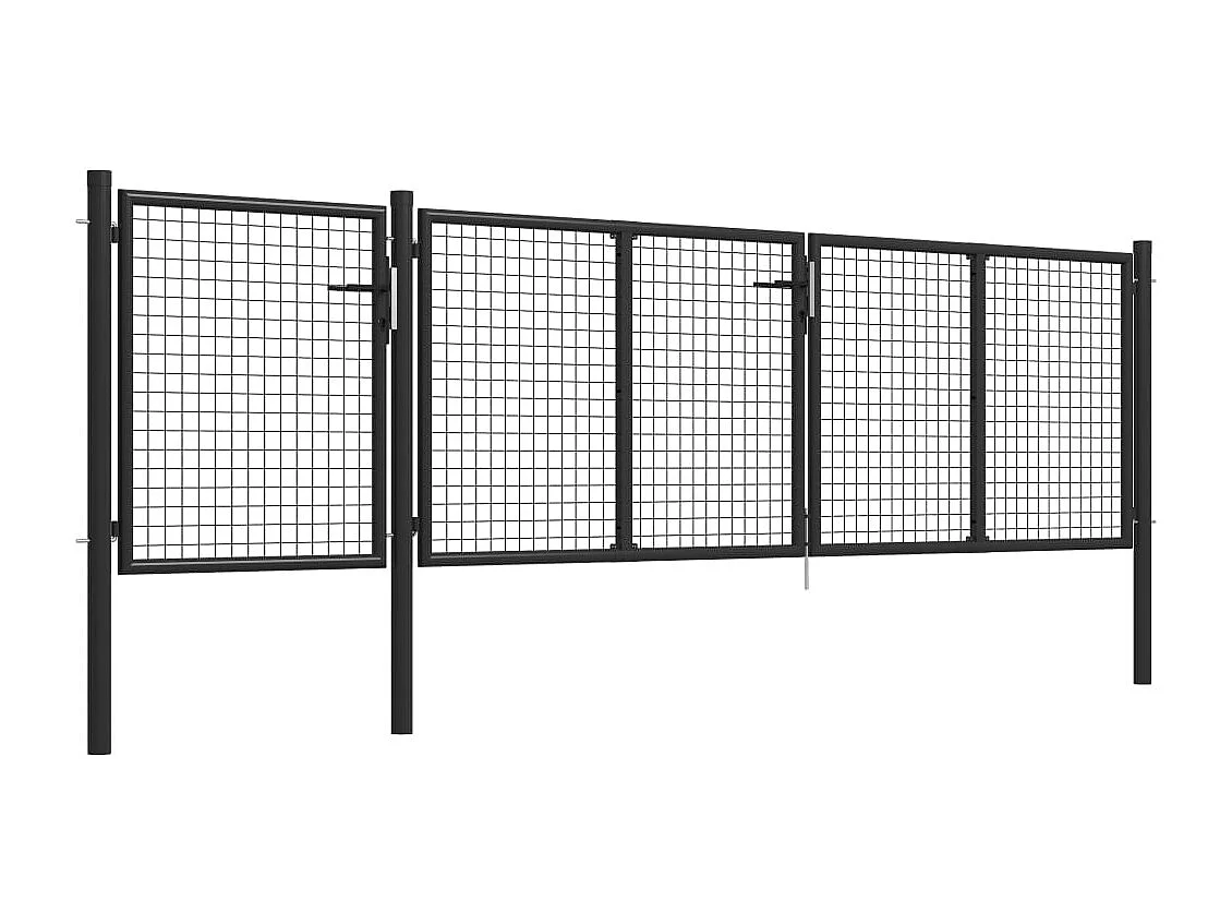 Portail de jardin Acier 400 x 100 cm Anthracite