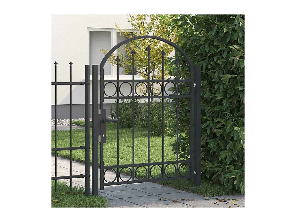 Cancello per recinzione grigio 100 x 125 cm in acciaio verniciato a polvere