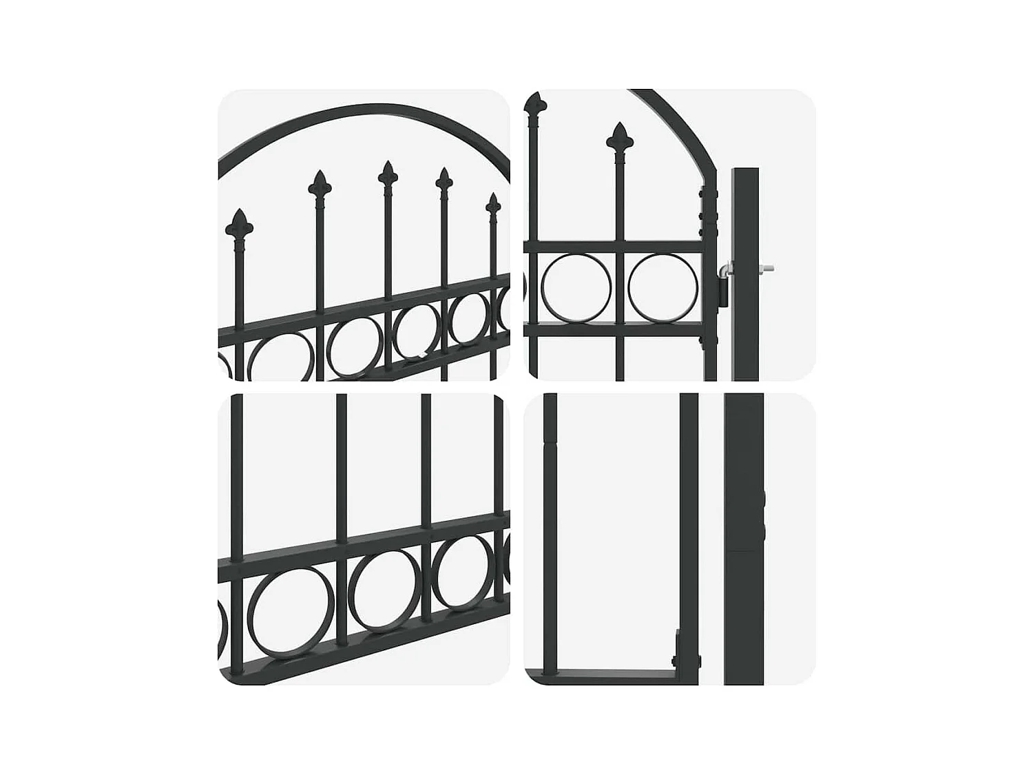 Cancello per recinzione grigio 100 x 125 cm in acciaio verniciato a polvere