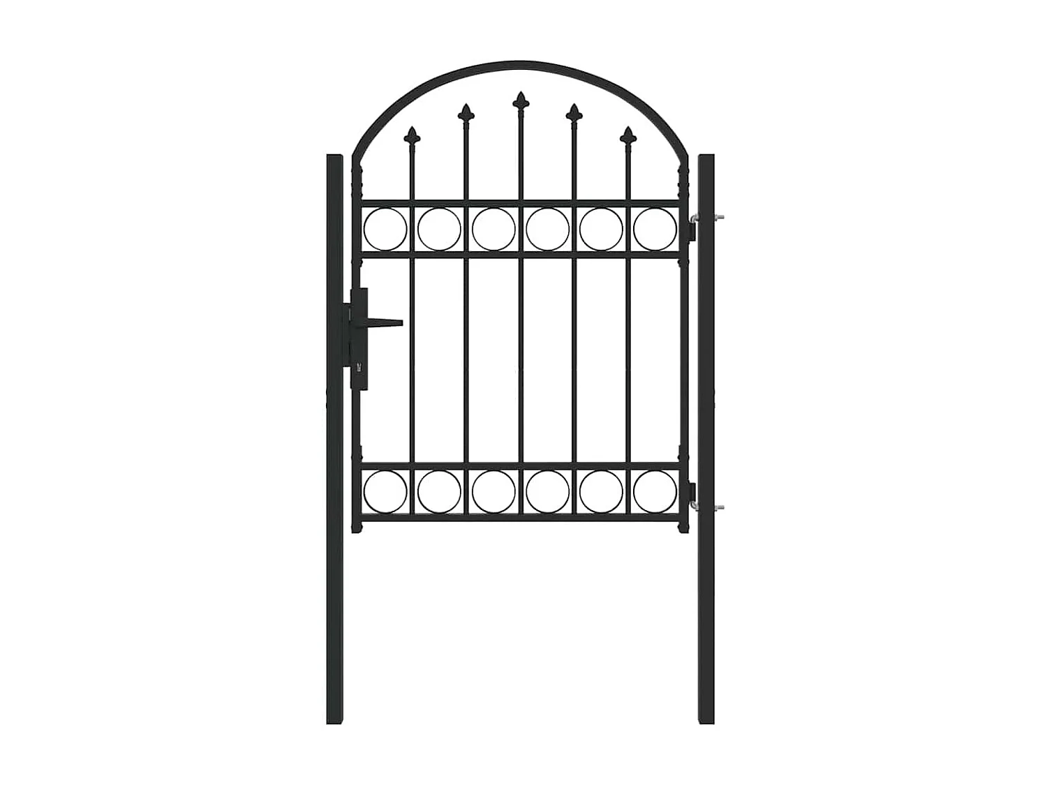 Puerta de valla gris de 100 x 125 cm de acero con recubrimiento en polvo