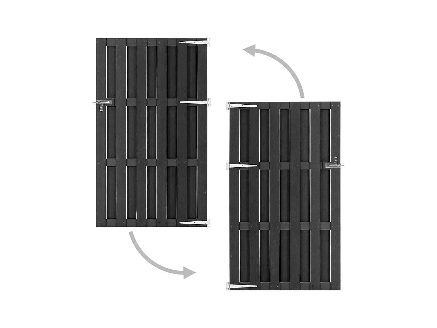 Cancello in WPC 100x180 cm Grigio