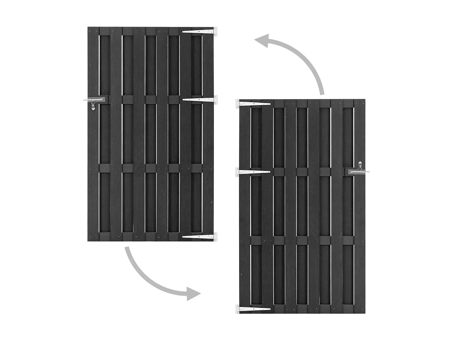 WPC Poort 100x180 cm Grijs
