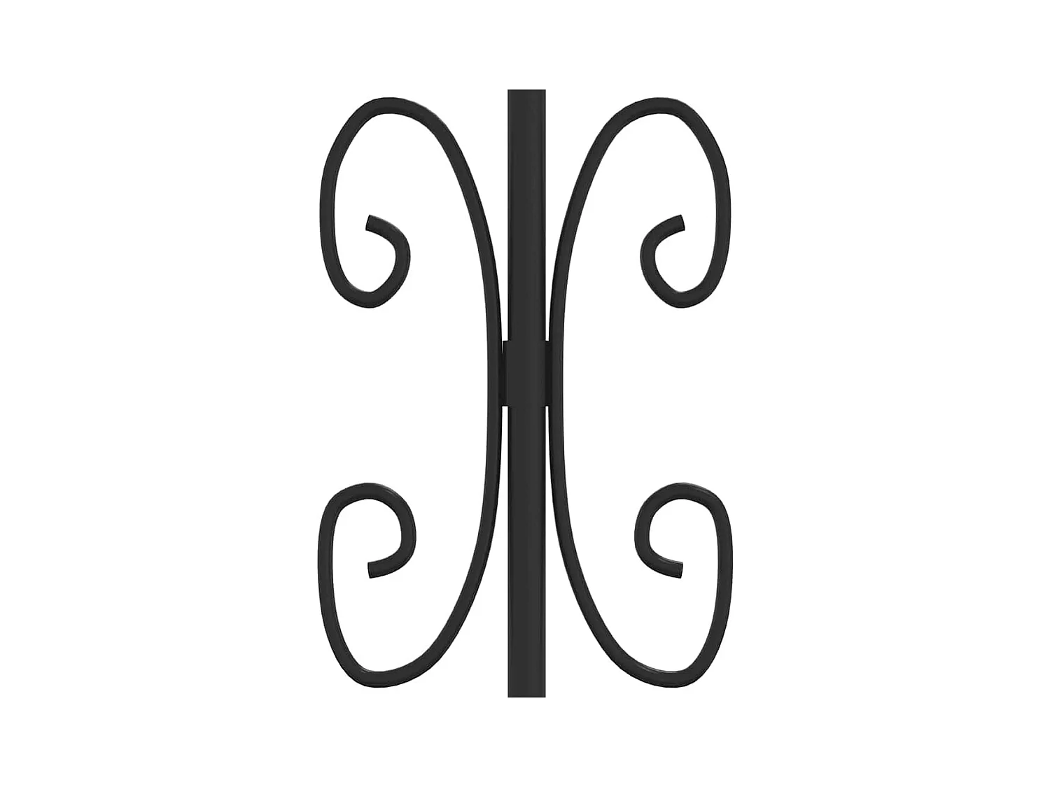 Puerta de valla con parte superior en forma de lanza, negra, 103 x 150 cm, acero con recubrimiento de polvo