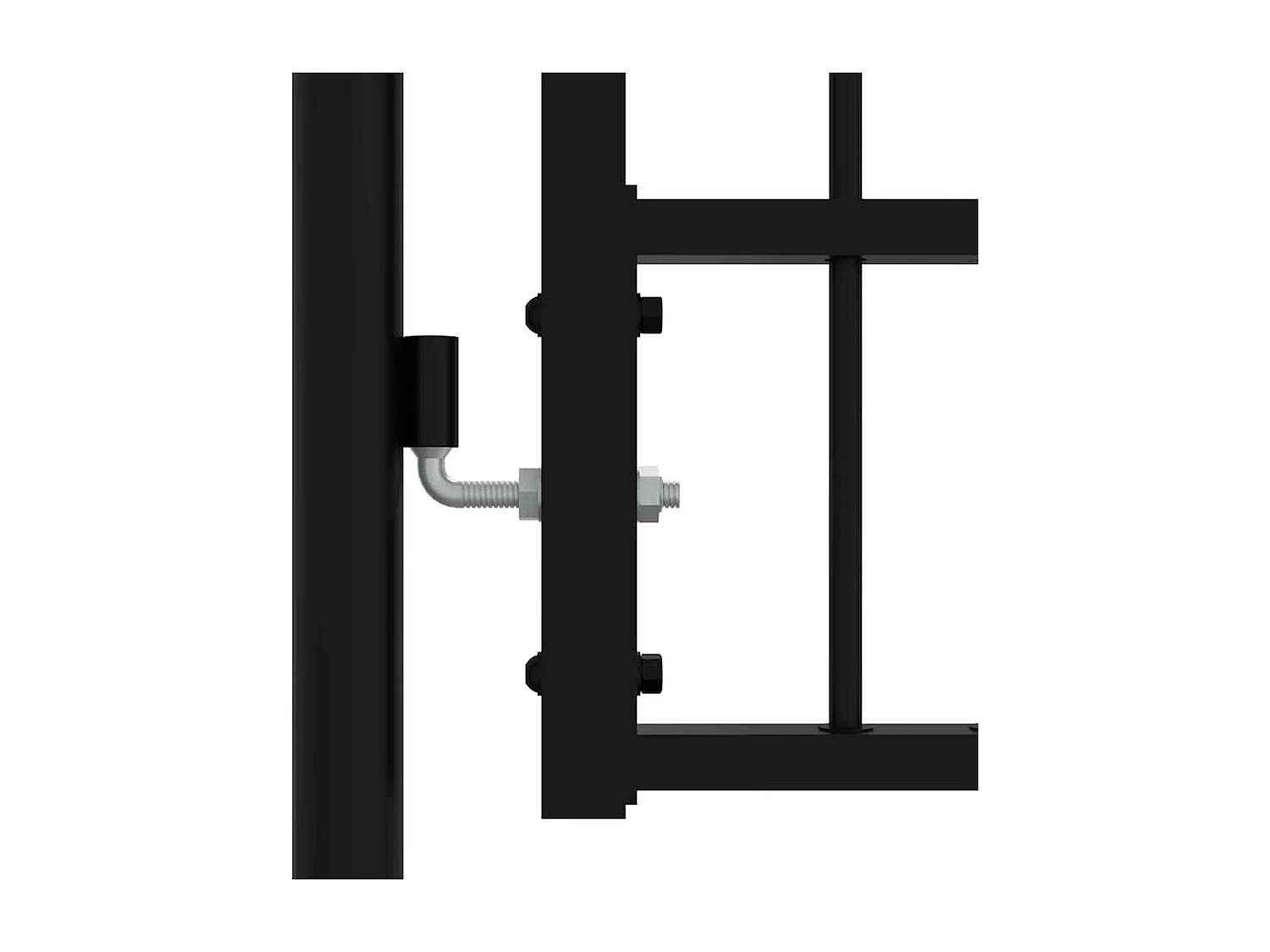 Cancello per recinzione con parte superiore a forma di lancia, nero, 103 x 150 cm, acciaio verniciato a polvere