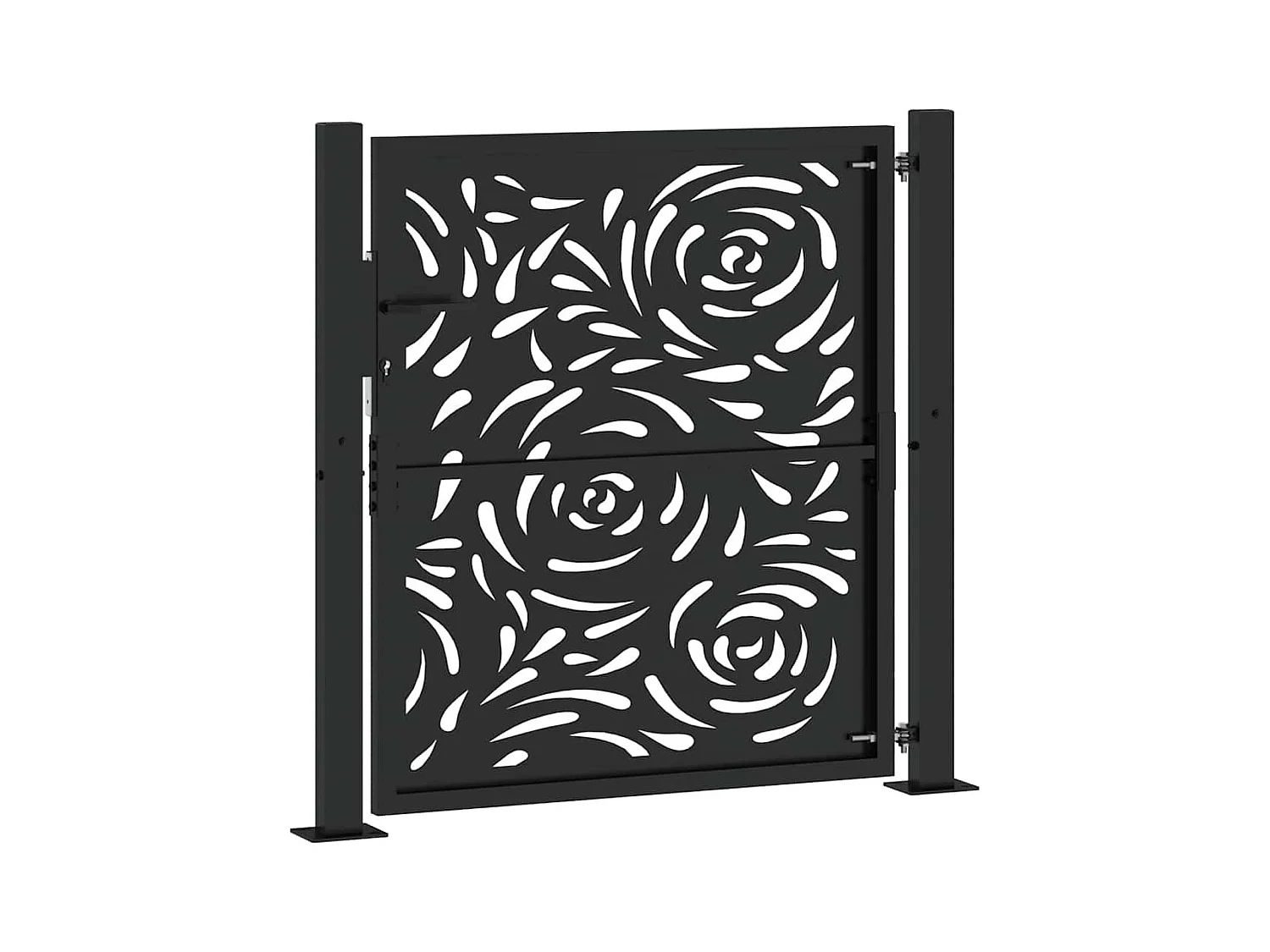 Portail de jardin noir 105x106 cm acier conception de flamme