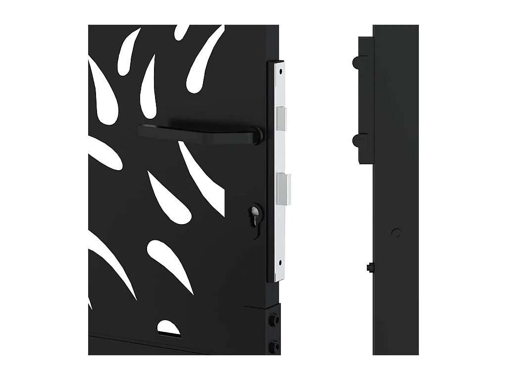 Portail de jardin noir 105x106 cm acier conception de flamme