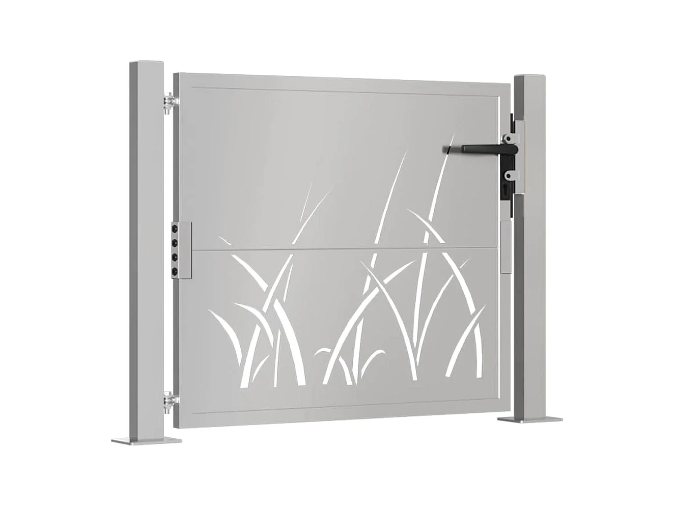 Portail de jardin 105x80 cm acier corten conception d'herbe