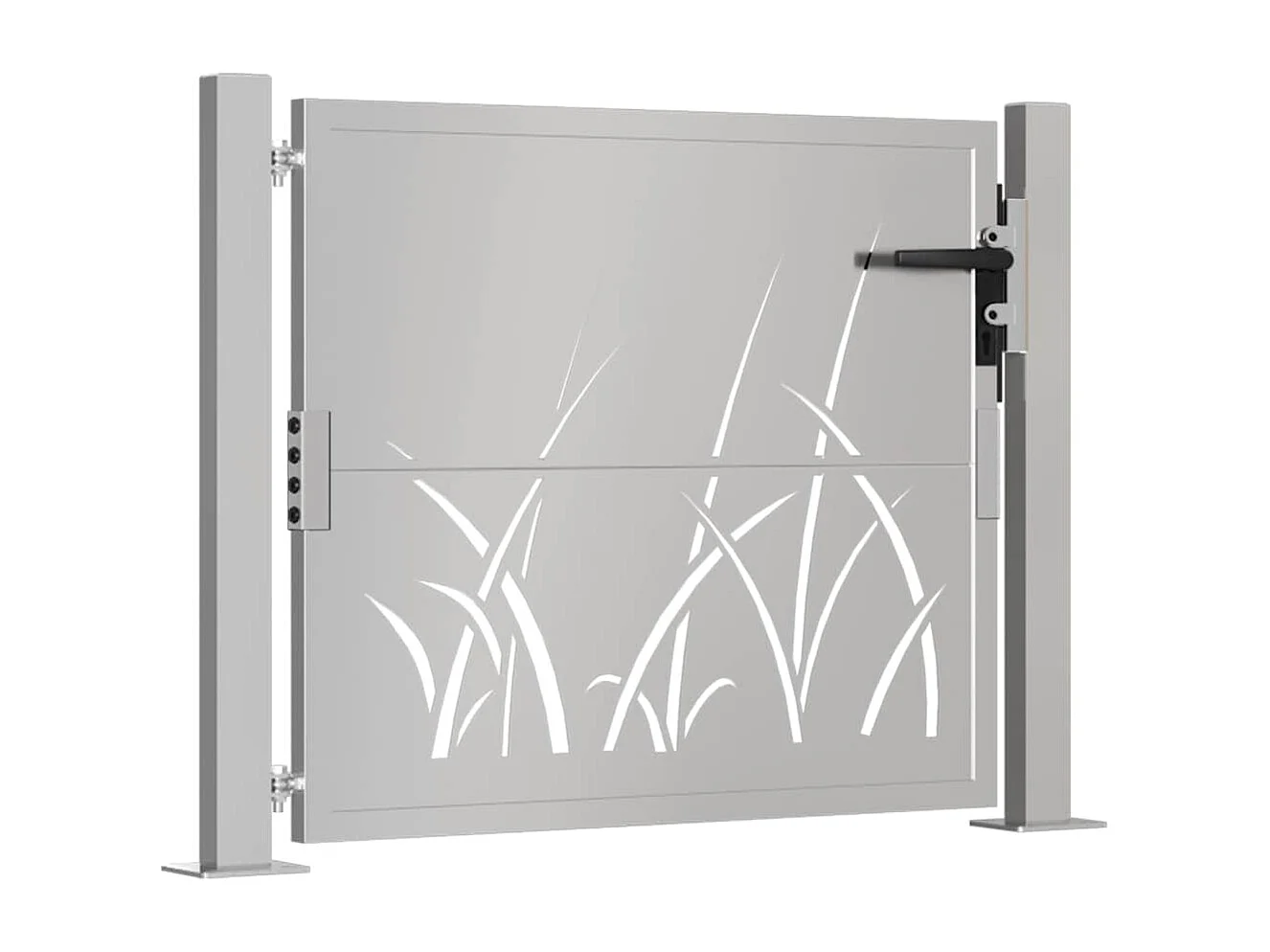 Puerta de jardín 105x80 cm acero corten diseño césped