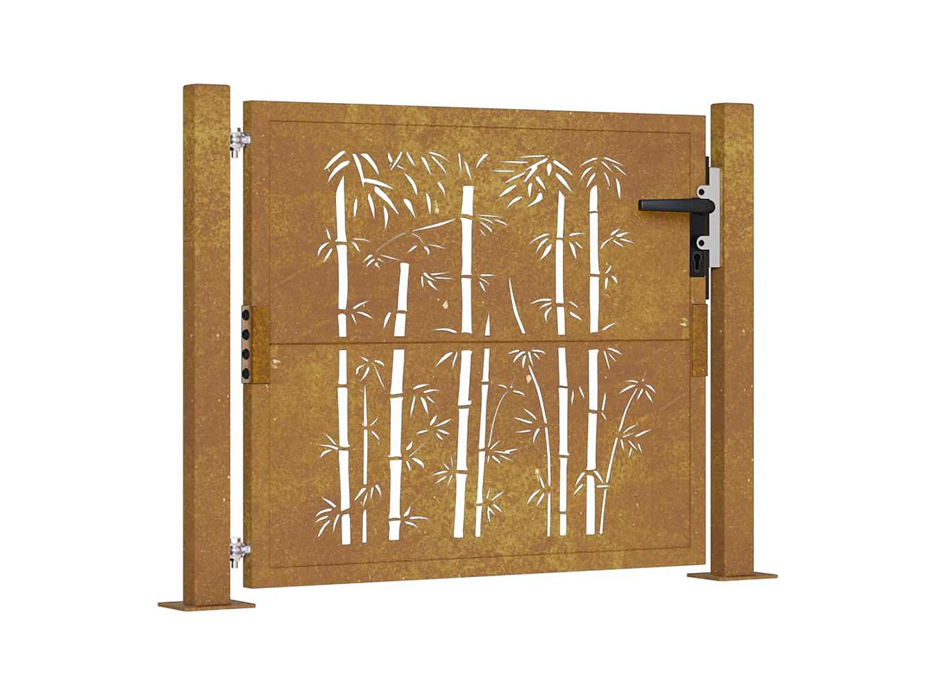 Tuinpoort 105x80 cm cortenstaal bamboe design