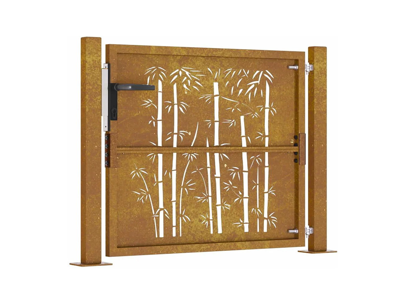 Tuinpoort 105x80 cm cortenstaal bamboe design