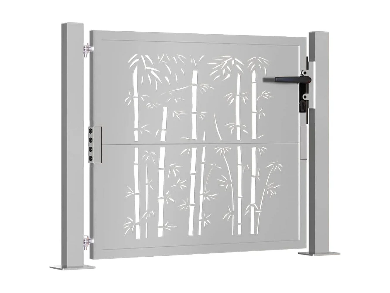 Puerta de jardín 105x80 cm acero corten diseño bambú