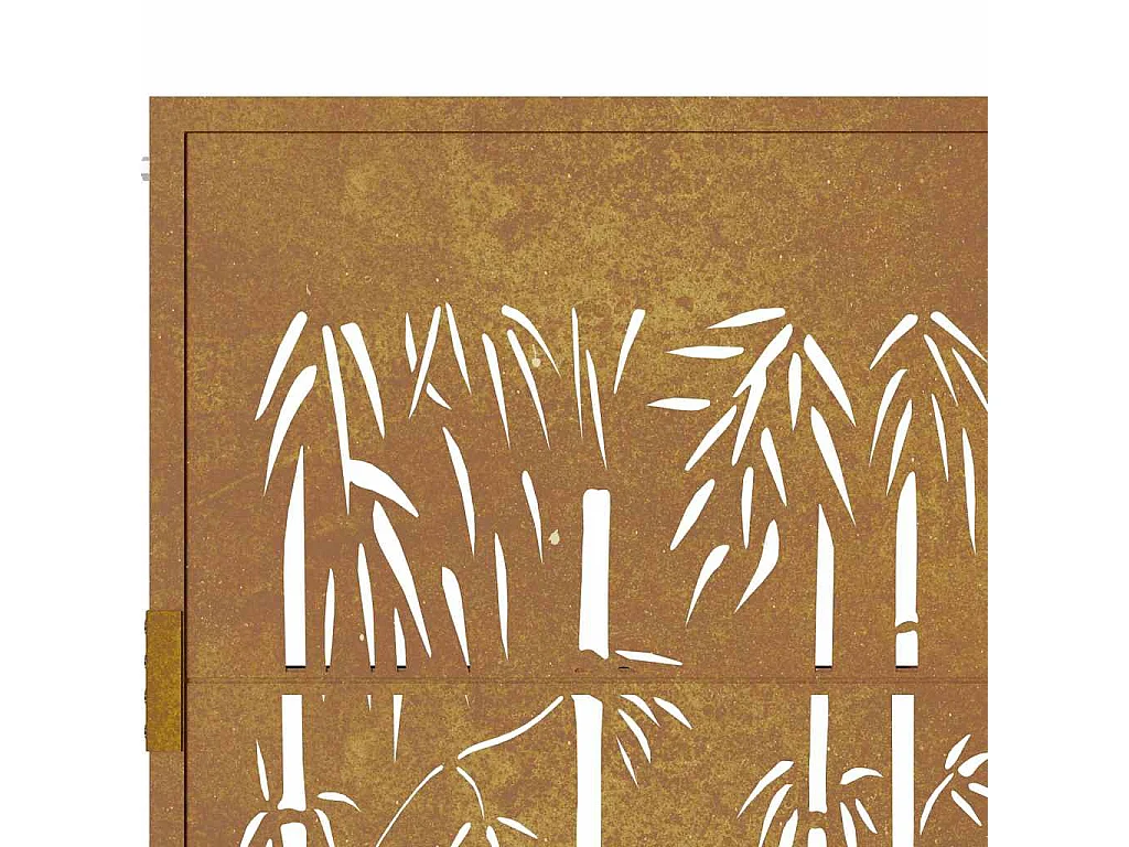 Puerta de jardín 105x80 cm acero corten diseño bambú