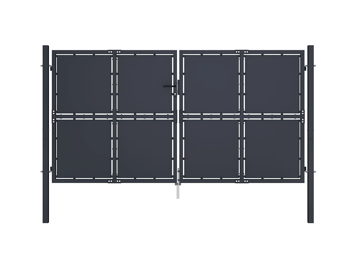 Gartentor Stahl 300x150 cm Anthrazit