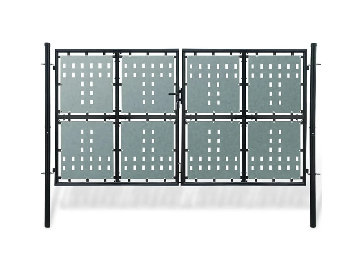Schwarzes Einzelzauntor 300x200 cm