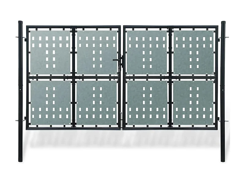 Puerta de valla simple negra 300x200 cm