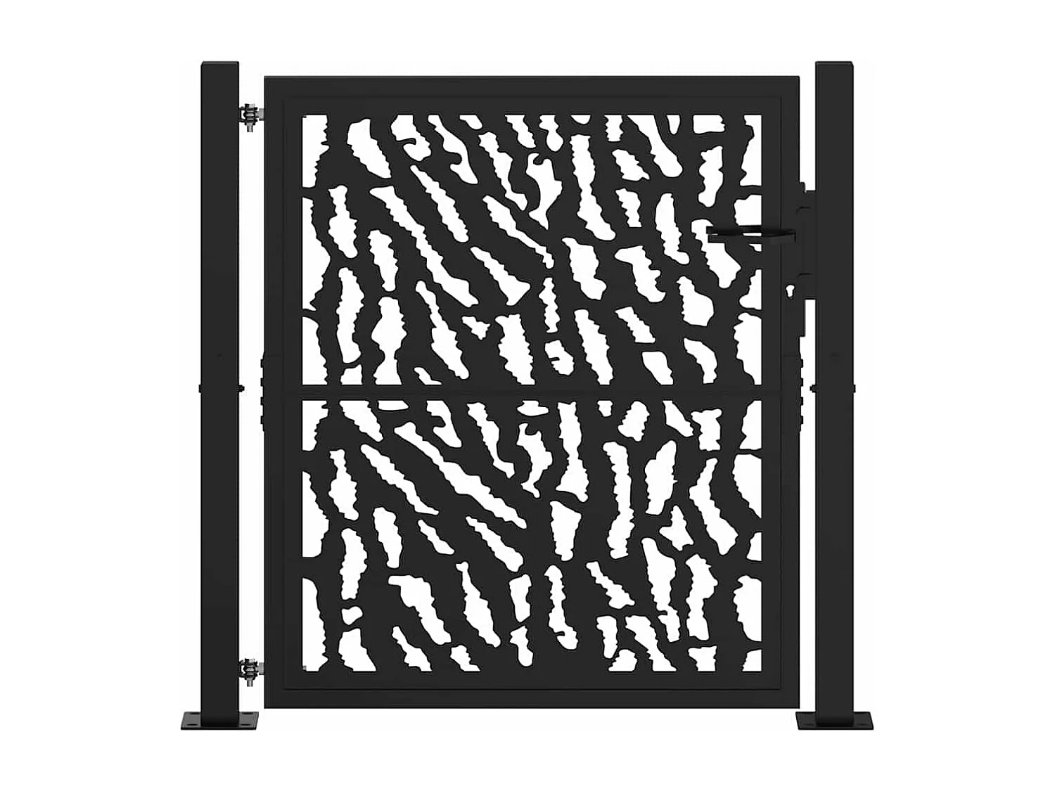 Cancello da giardino nero 105x106 cm in acciaio design linee