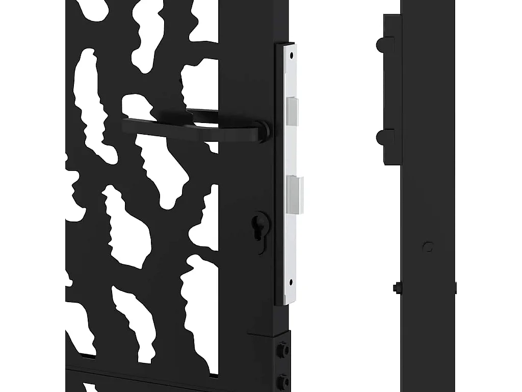 Cancello da giardino nero 105x106 cm in acciaio design linee