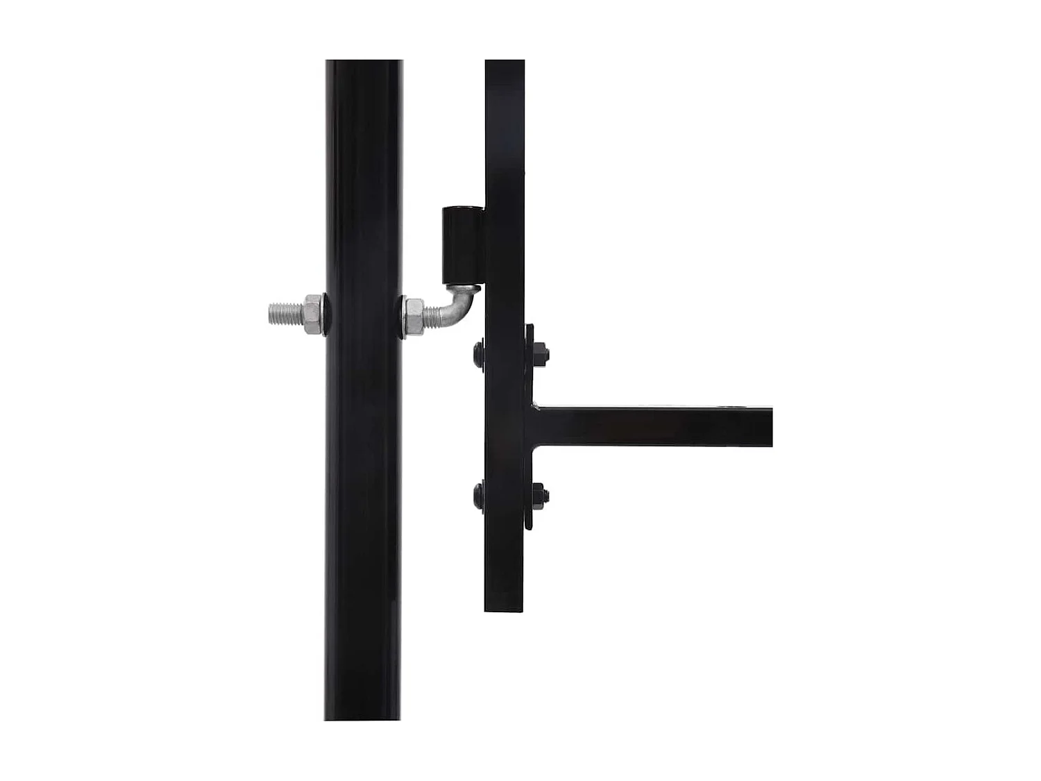 Portillon simple porte avec dessus à pointe Acier 1x2 m Noir