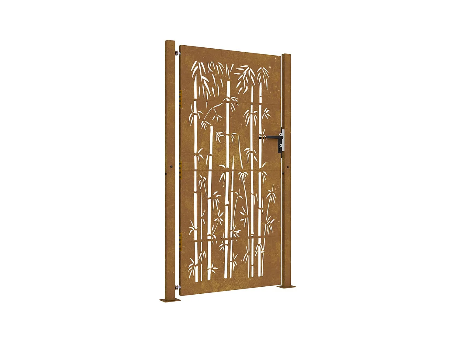 Puerta de jardín 105x205 cm acero corten diseño bambú
