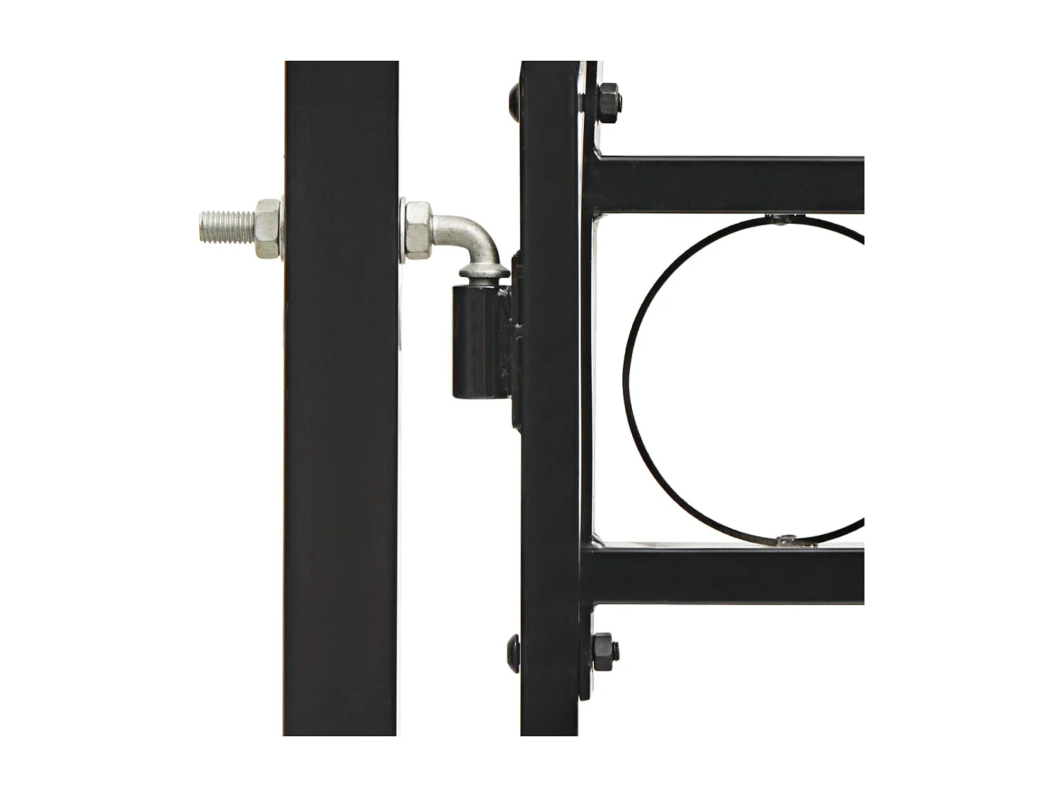 Cancello doppio con parte superiore arcuata Acciaio 400x175 cm Nero