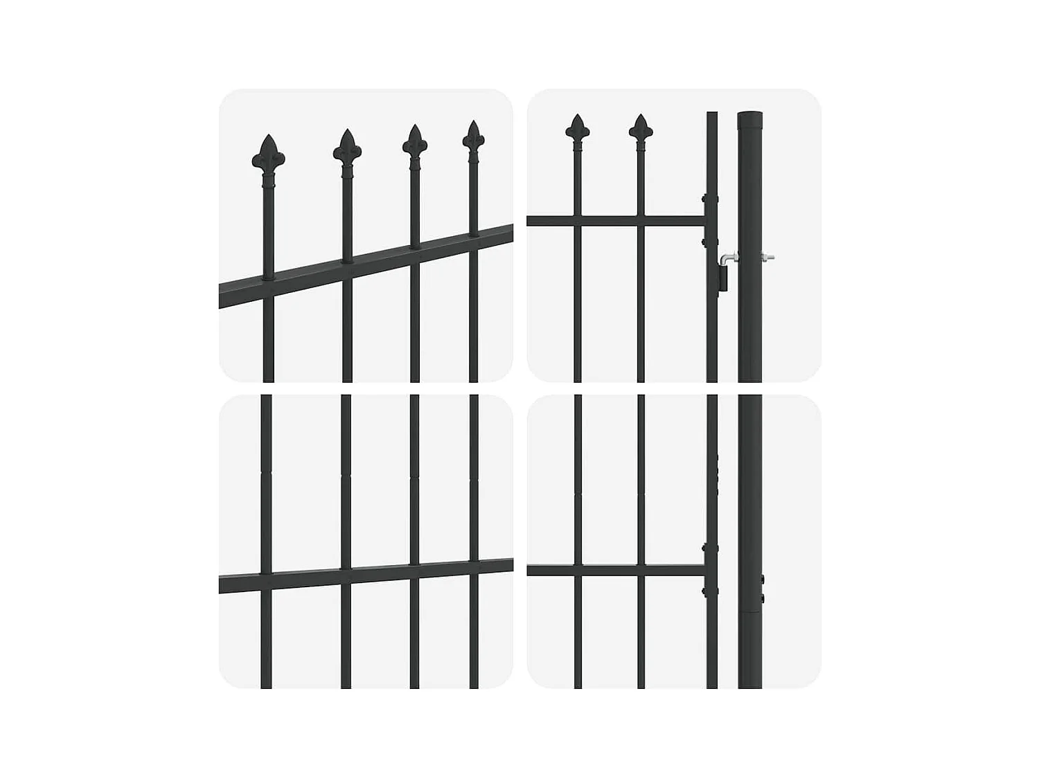 Cancello per recinzione grigio 100 x 150 cm in acciaio verniciato a polvere