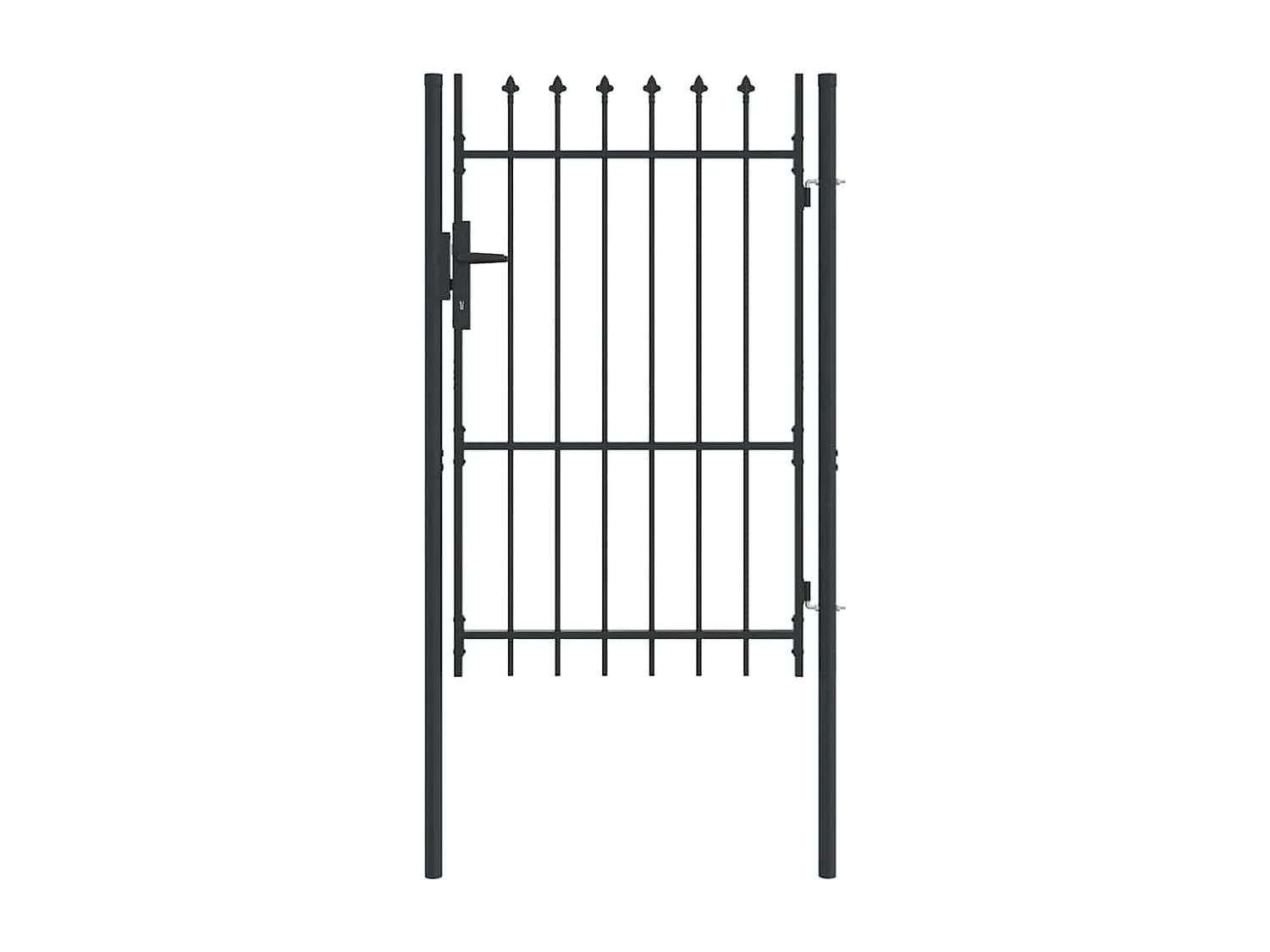 Porte de Clôture Gris 100 x 150 cm Acier revêtu de poudre