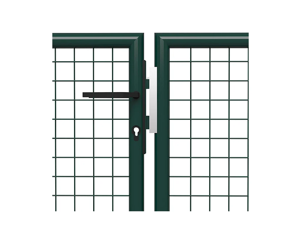 Puerta de jardín de acero 500 x 75 cm Verde