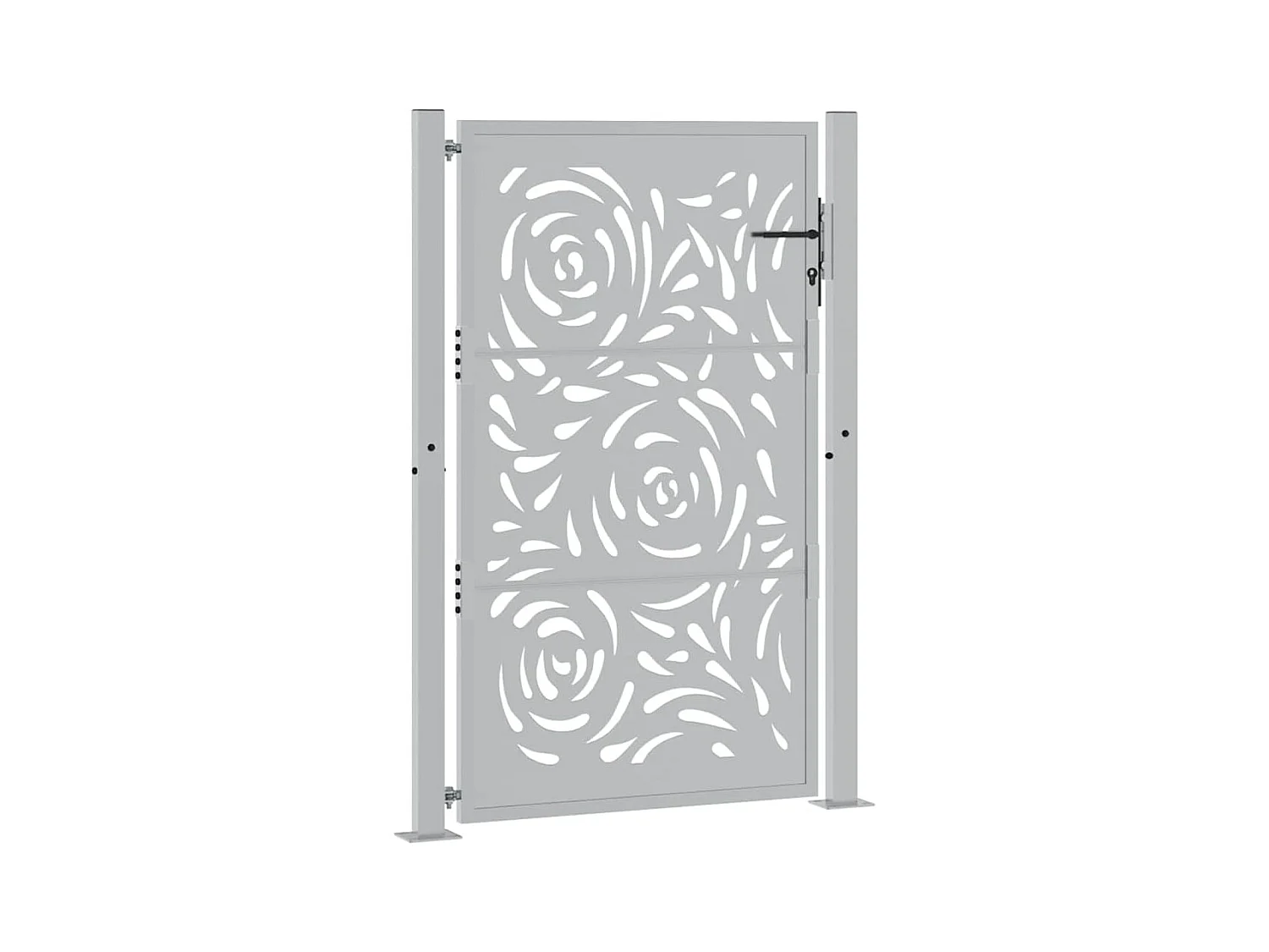 Puerta de jardín de acero resistente a la intemperie con diseño de llama