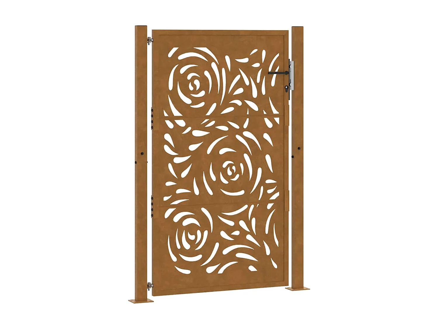 Cancello da giardino in acciaio resistente alle intemperie con motivo a fiamma