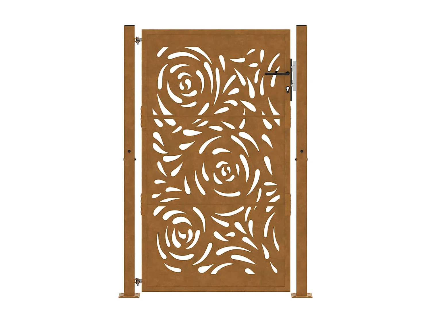 Cancello da giardino in acciaio resistente alle intemperie con motivo a fiamma