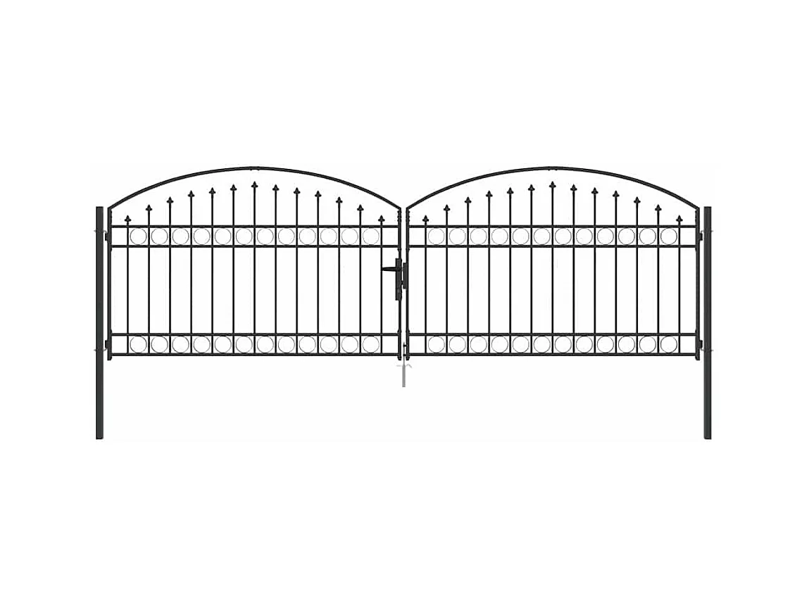 Portail de clôture Autre Gris 400 x 125 cm Acier
