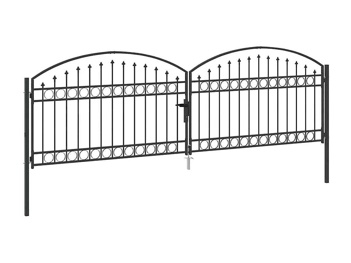 Cancello per recinzione Altro Grigio 400 x 125 cm Acciaio