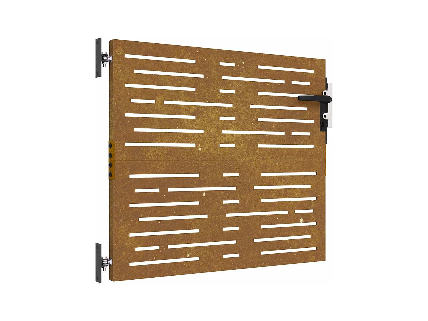 Puerta de jardín 85x100 cm acero corten diseño cuadrado
