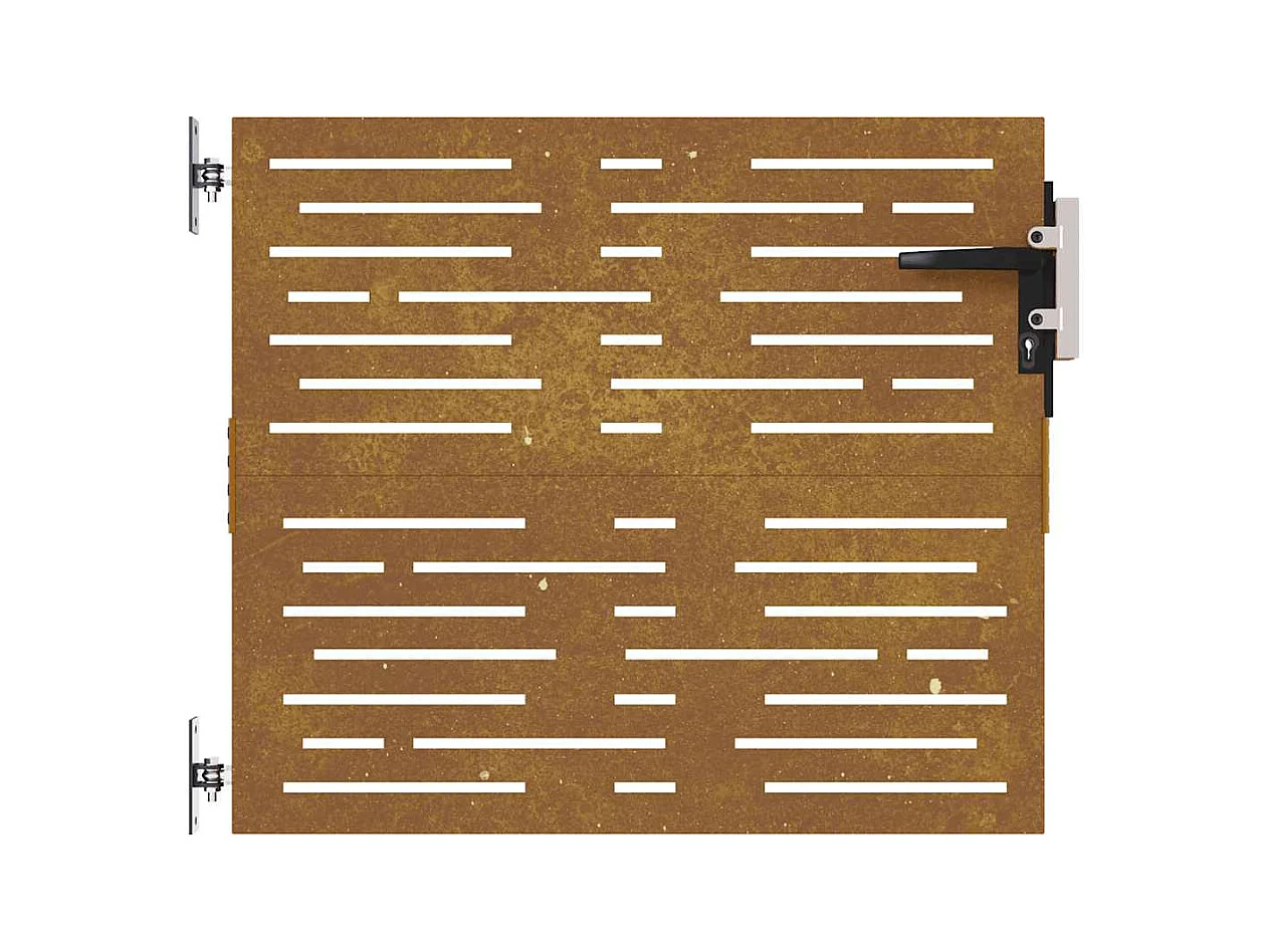 Puerta de jardín 85x100 cm acero corten diseño cuadrado