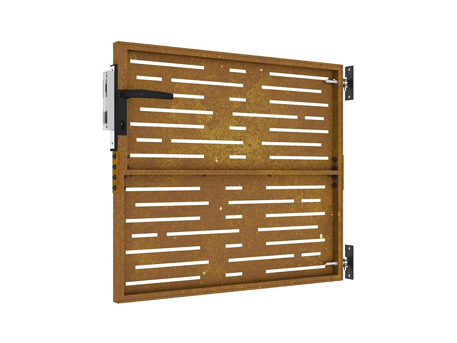 Puerta de jardín 85x100 cm acero corten diseño cuadrado