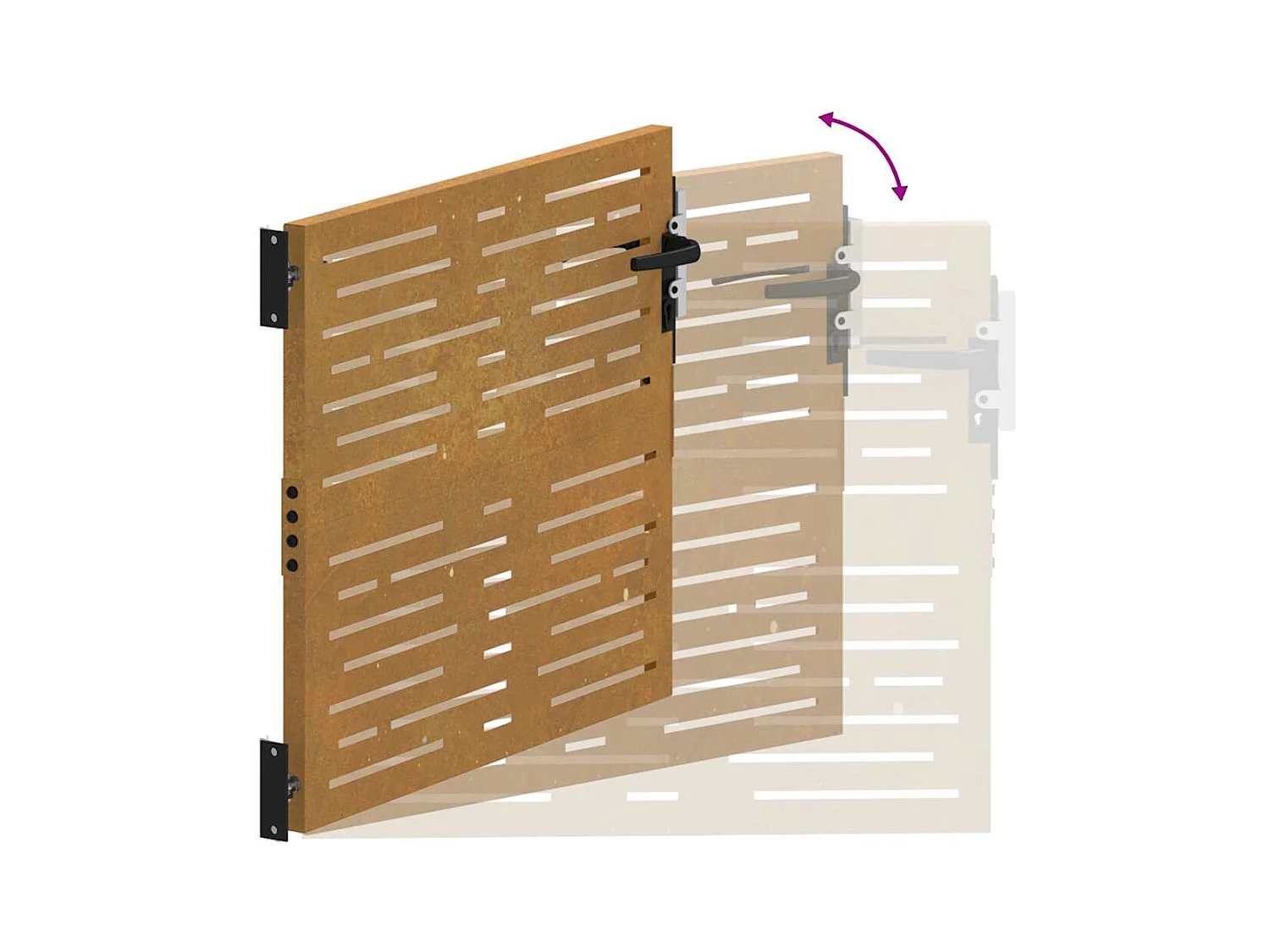 Puerta de jardín 85x100 cm acero corten diseño cuadrado