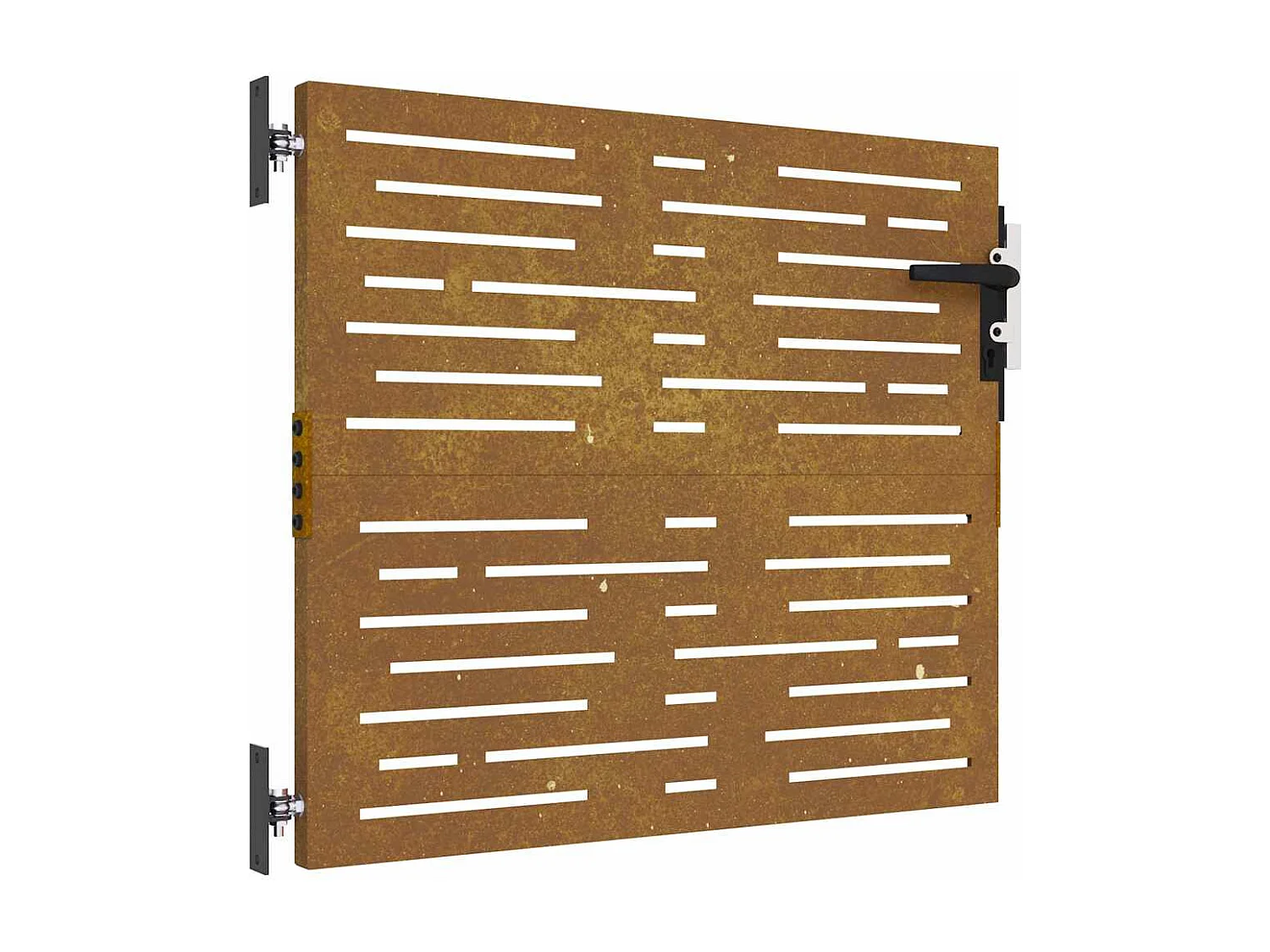 Puerta de jardín 85x100 cm acero corten diseño cuadrado