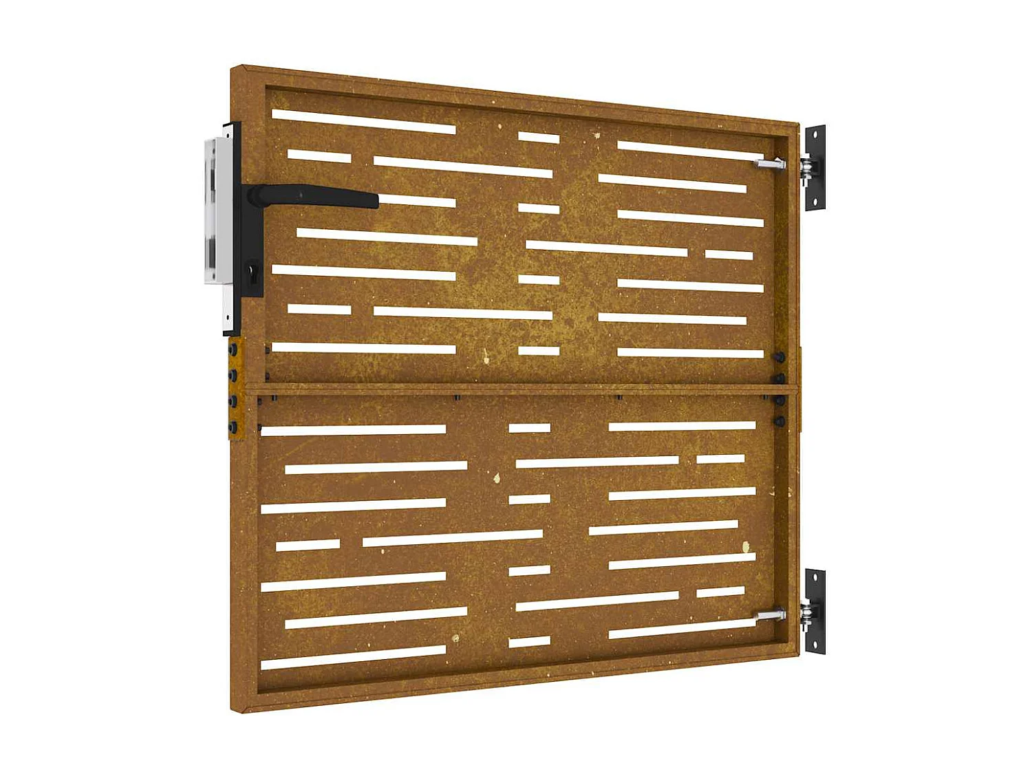 Puerta de jardín 85x100 cm acero corten diseño cuadrado