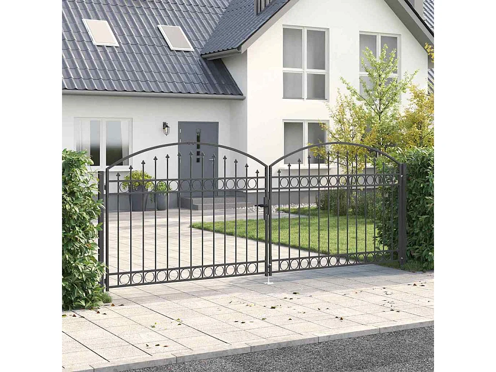 Cancello per recinzione Altro Regolabile Grigio 400 x 150 cm Acciaio