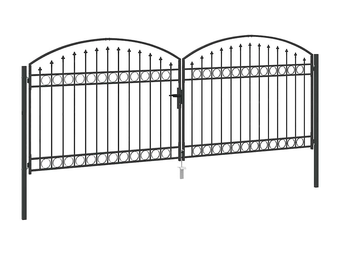 Cancello per recinzione Altro Regolabile Grigio 400 x 150 cm Acciaio
