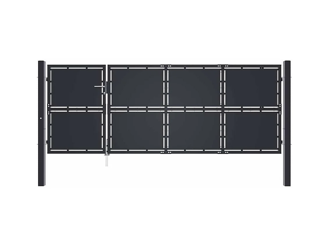 Gartentor Stahl 350 x 125 cm Anthrazit