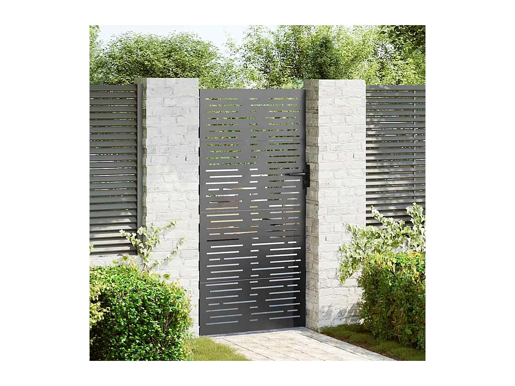Cancello da giardino, Cancello da giardino 85x100 cm design quadrato in acciaio corten