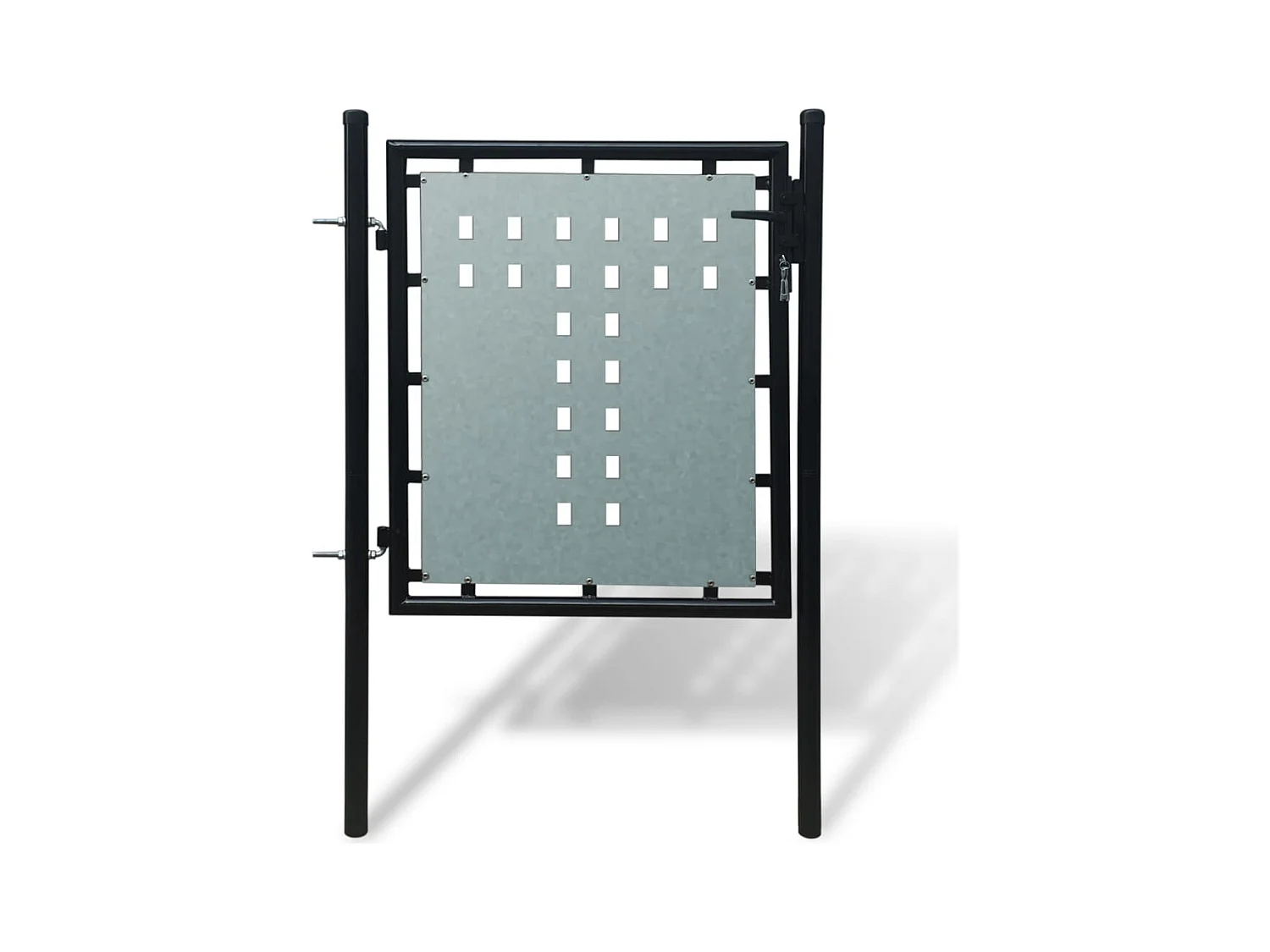 Cancello singolo per recinzione Nero 100x125 cm