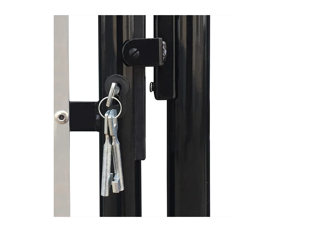 Cancello singolo per recinzione Nero 100x125 cm