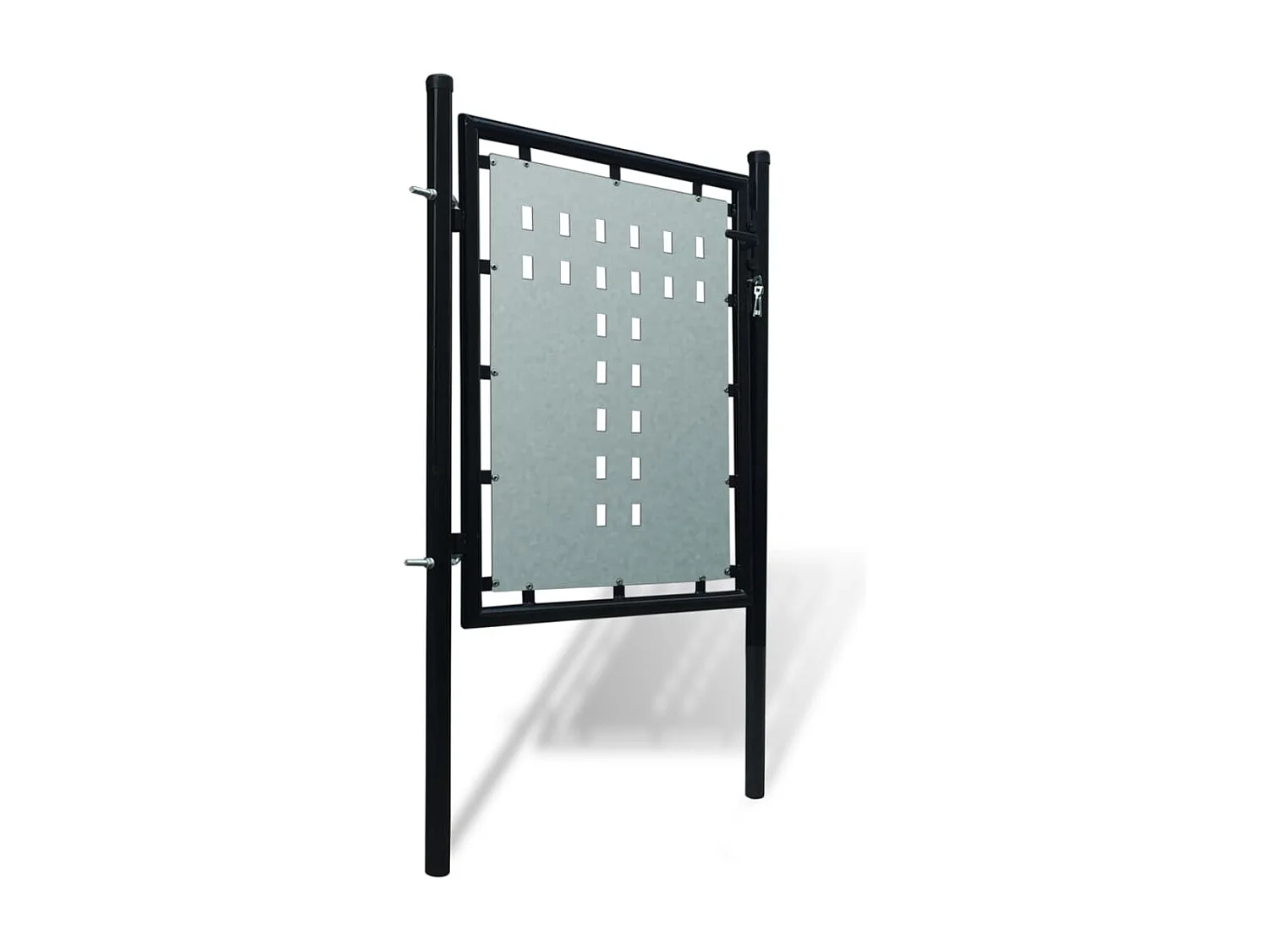 Cancello singolo per recinzione Nero 100x125 cm