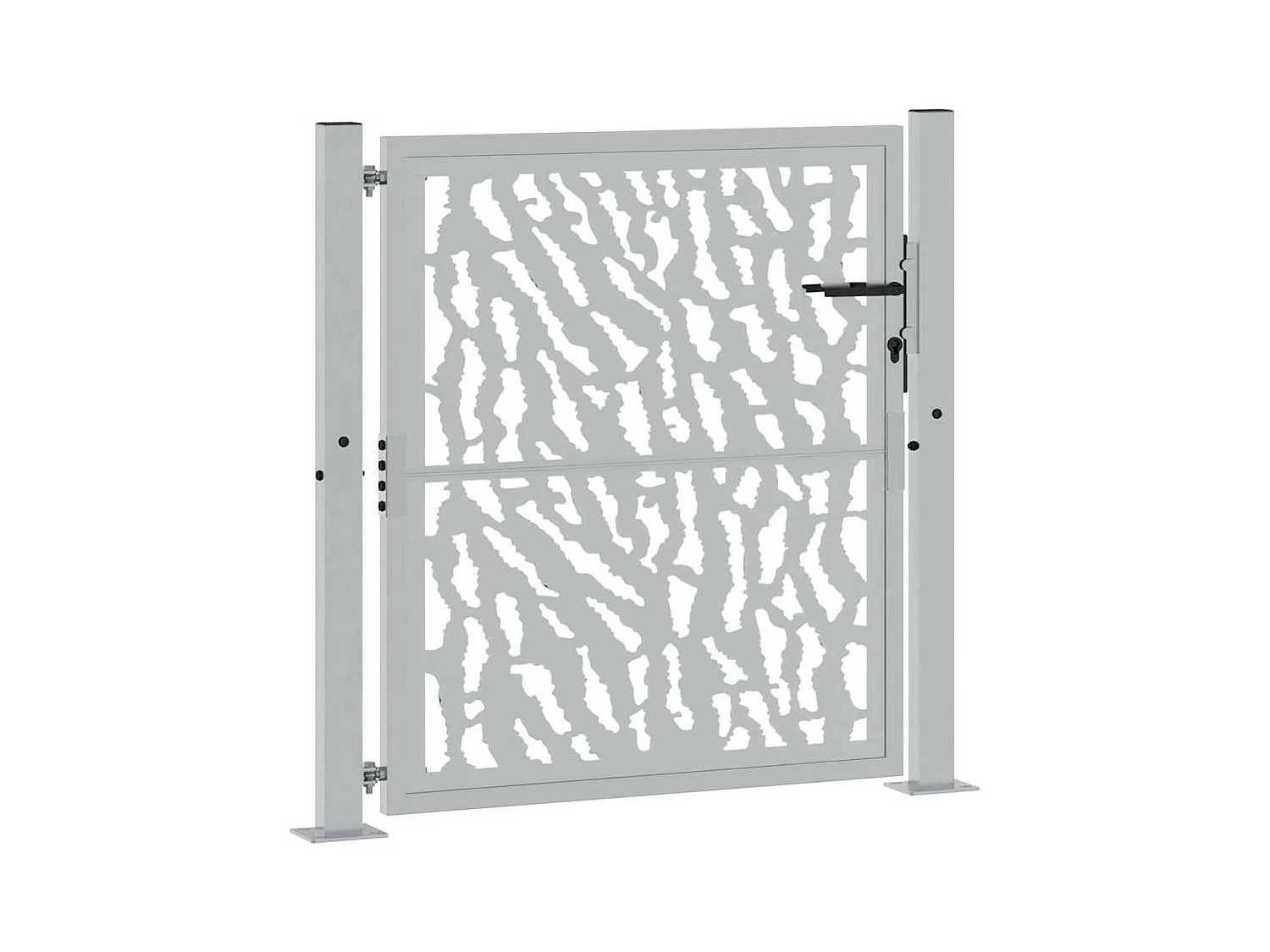 Weerbestendige stalen tuinpoort met maaswerkmotief