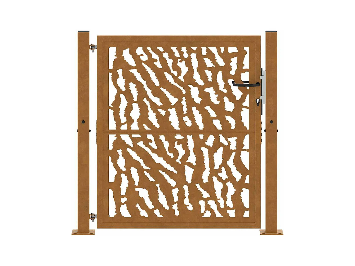 Weerbestendige stalen tuinpoort met maaswerkmotief