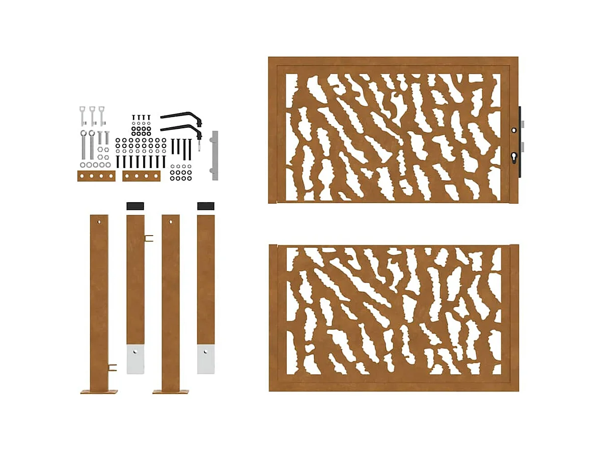 Weerbestendige stalen tuinpoort met maaswerkmotief