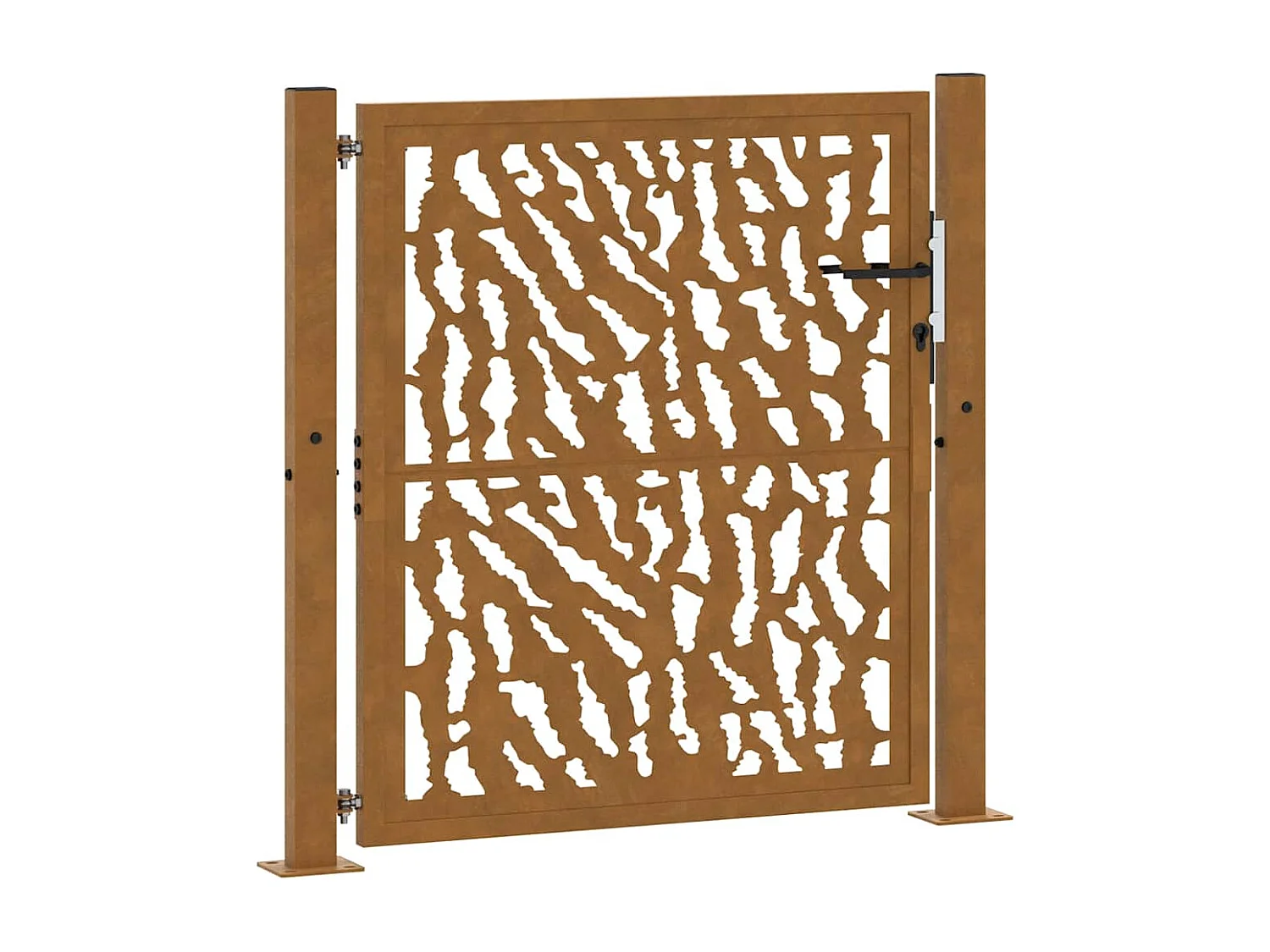 Cancello da giardino in acciaio resistente alle intemperie con motivo traforato