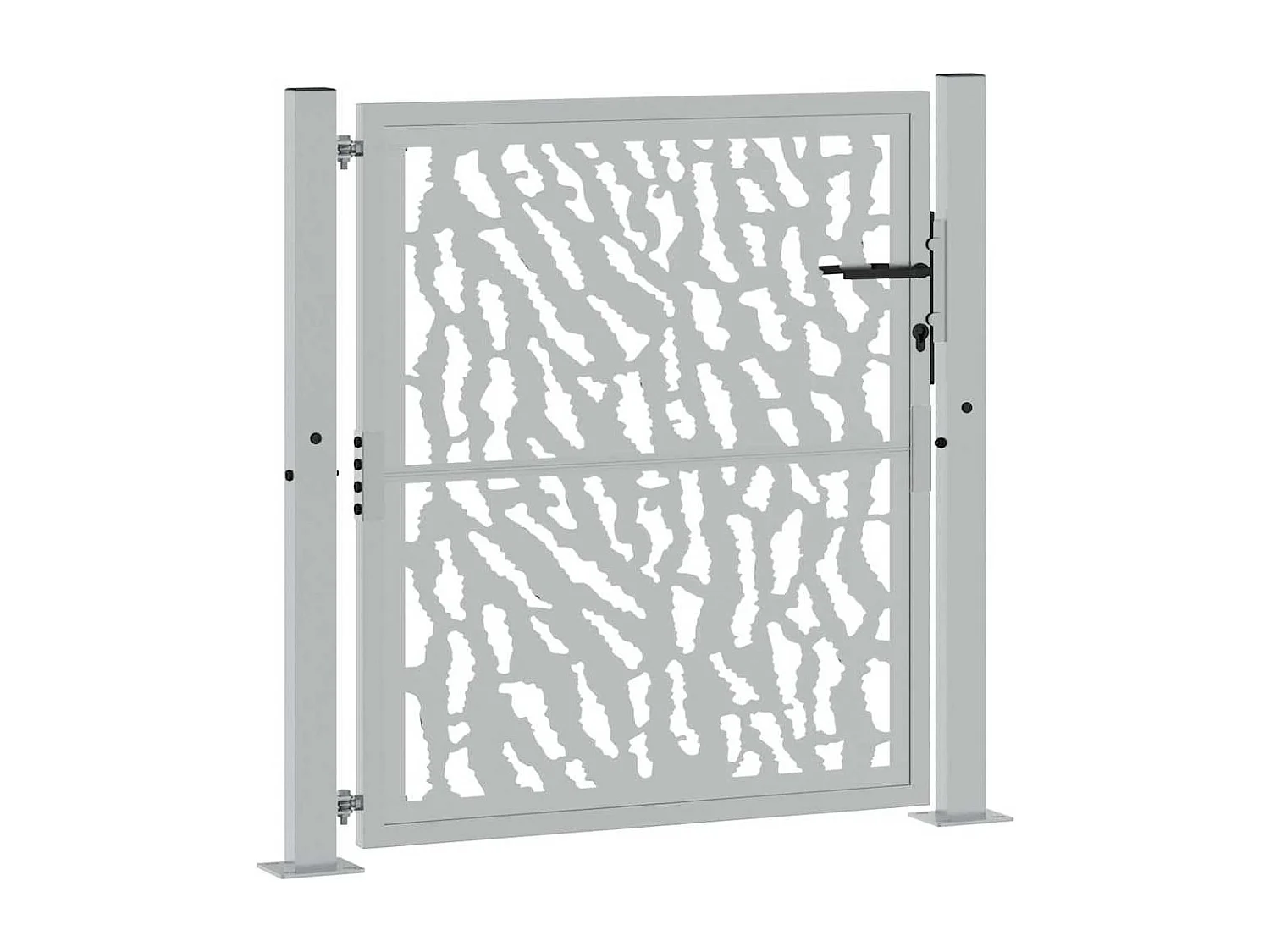 Cancello da giardino in acciaio resistente alle intemperie con motivo traforato